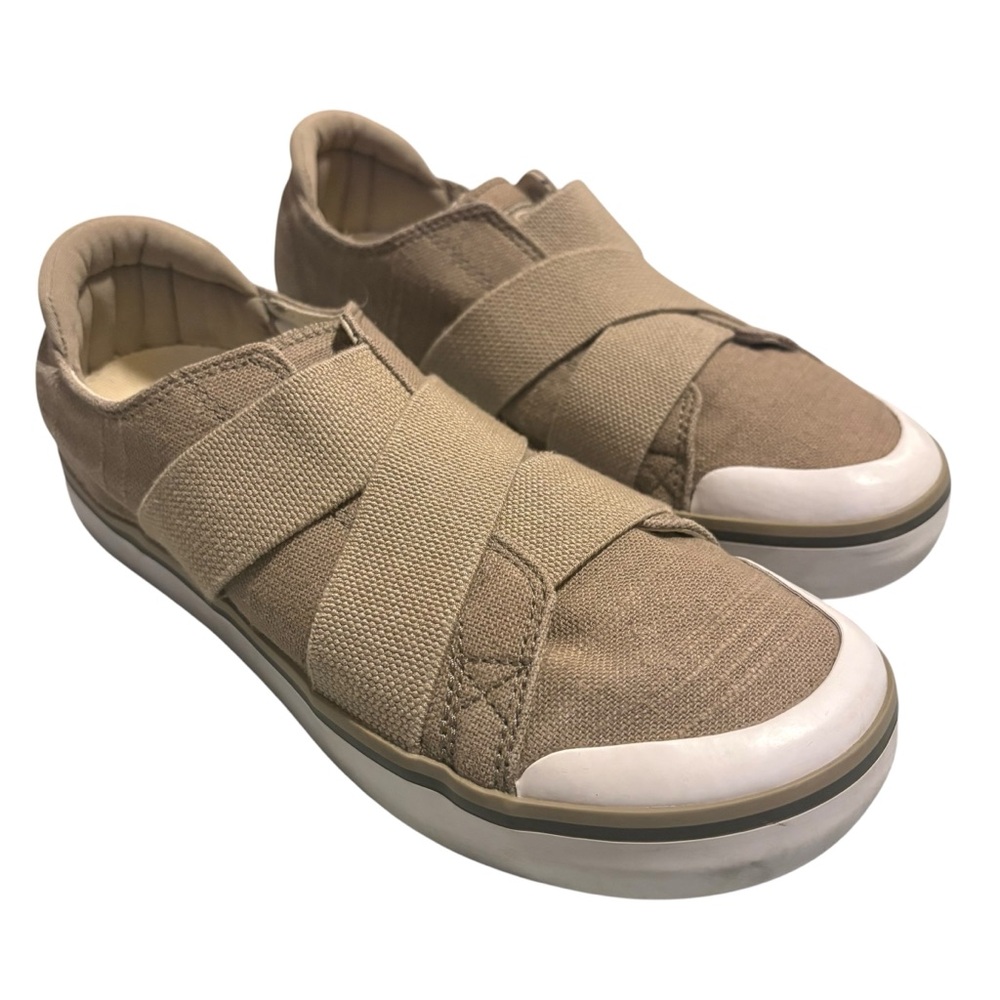 Keen Elsa Beige Canvas Sneakers slip-on elastic size 8